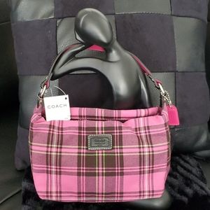 Holiday Plaid COACH Pouch Bag